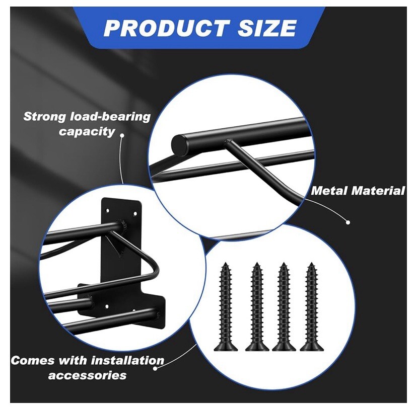 Paterr 2pcs 2-Bar Wall Mounted Saddle Stand