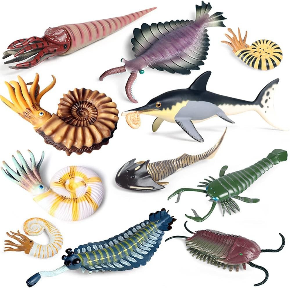 11PCS Prehistoric Sea Creatures Toys, Ancient Cambrian Ocean Animal Figurines