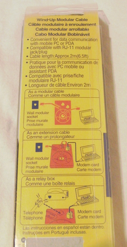 JVC Wind-Up Modular Cable for Notebook PC Extension & Junction HC-T220 New