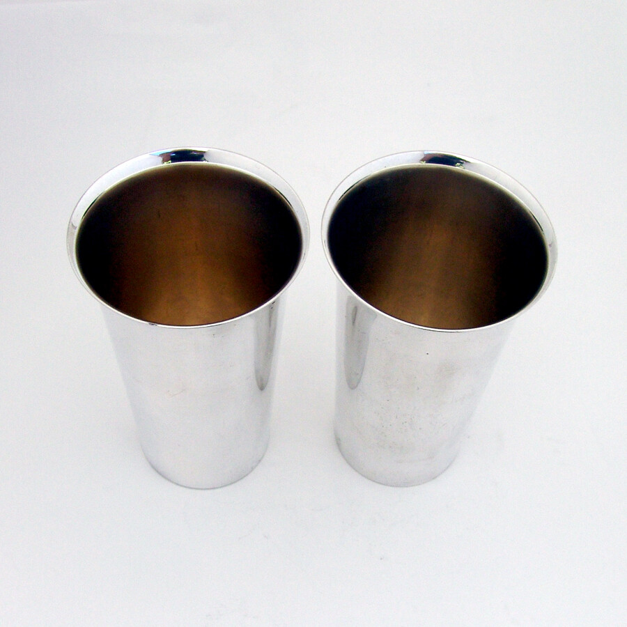 Tall Cups Pair Preisner Sterling Silver No Mono