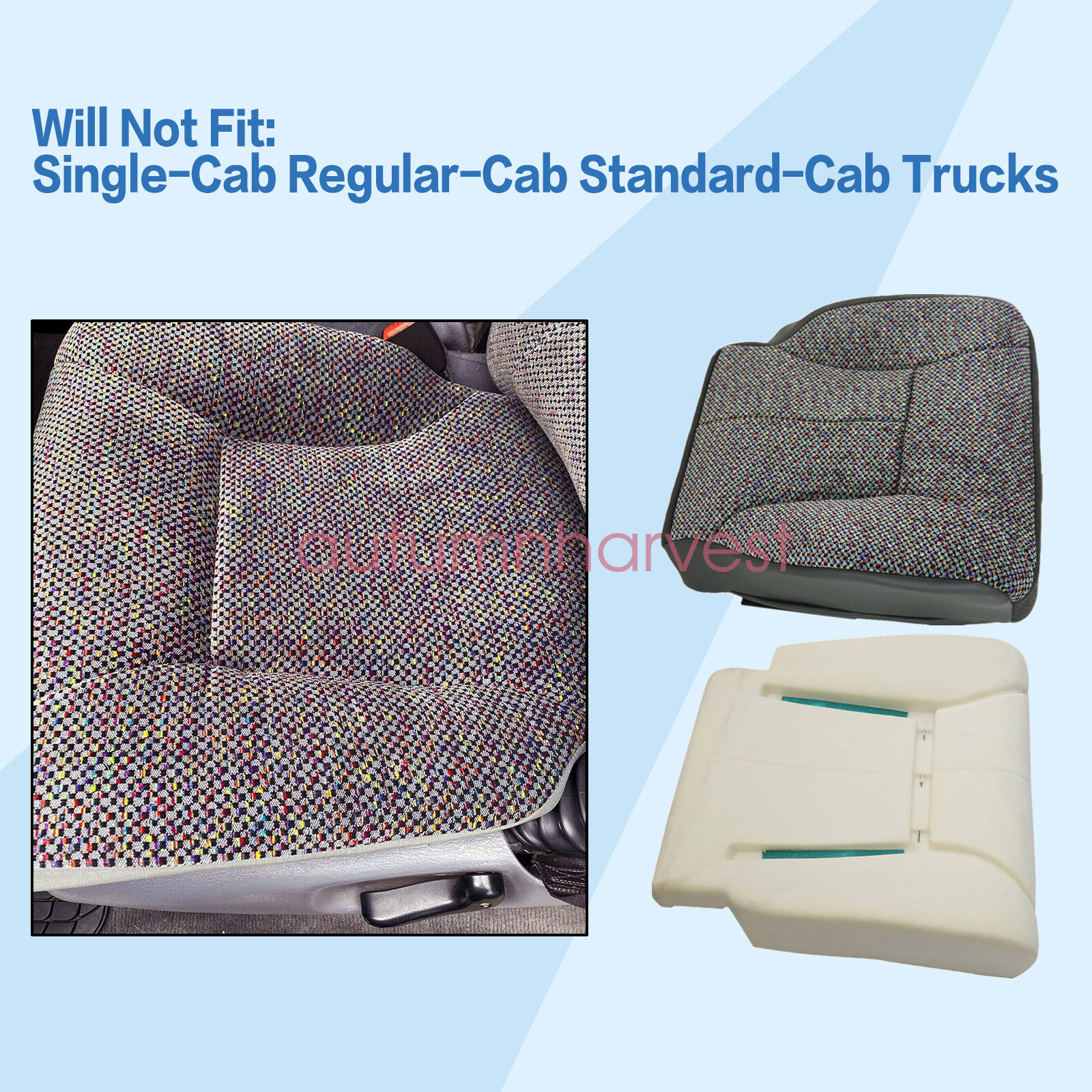 For 1998 1999 2000 2001 2002 Dodge Ram Driver Bottom Seat Cover & Foam Cushion