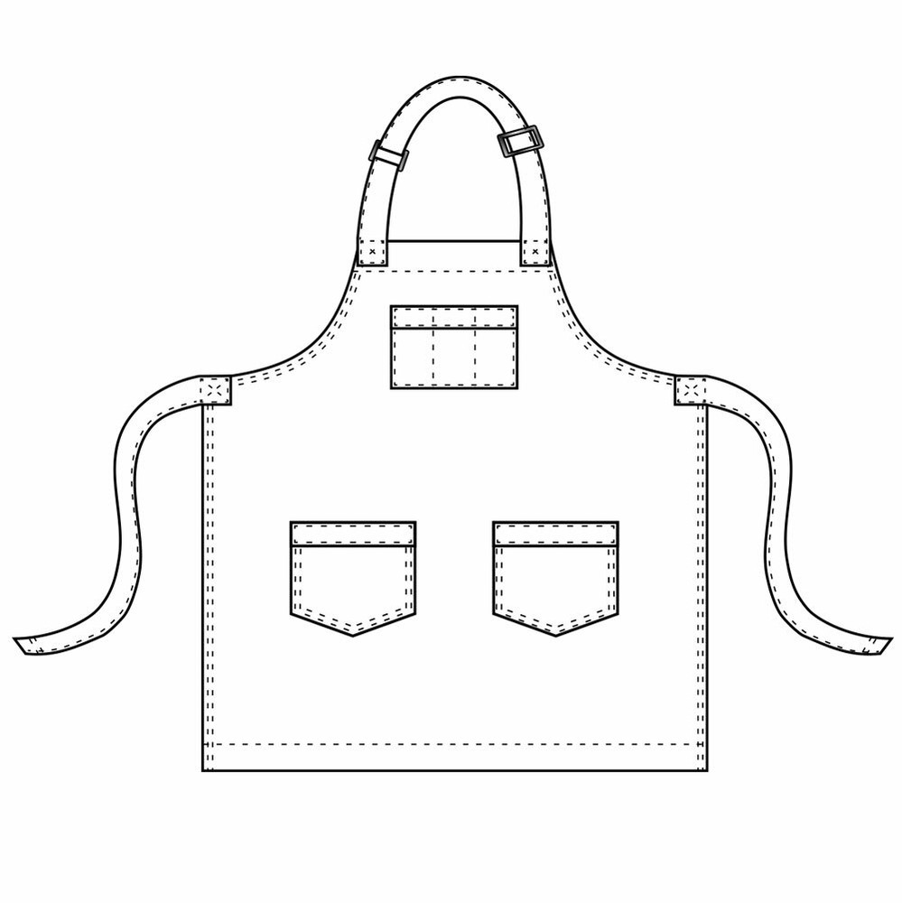 Chef Code 2-PACK 34" Denim Bib Apron with 3 Pockets CC531DNM