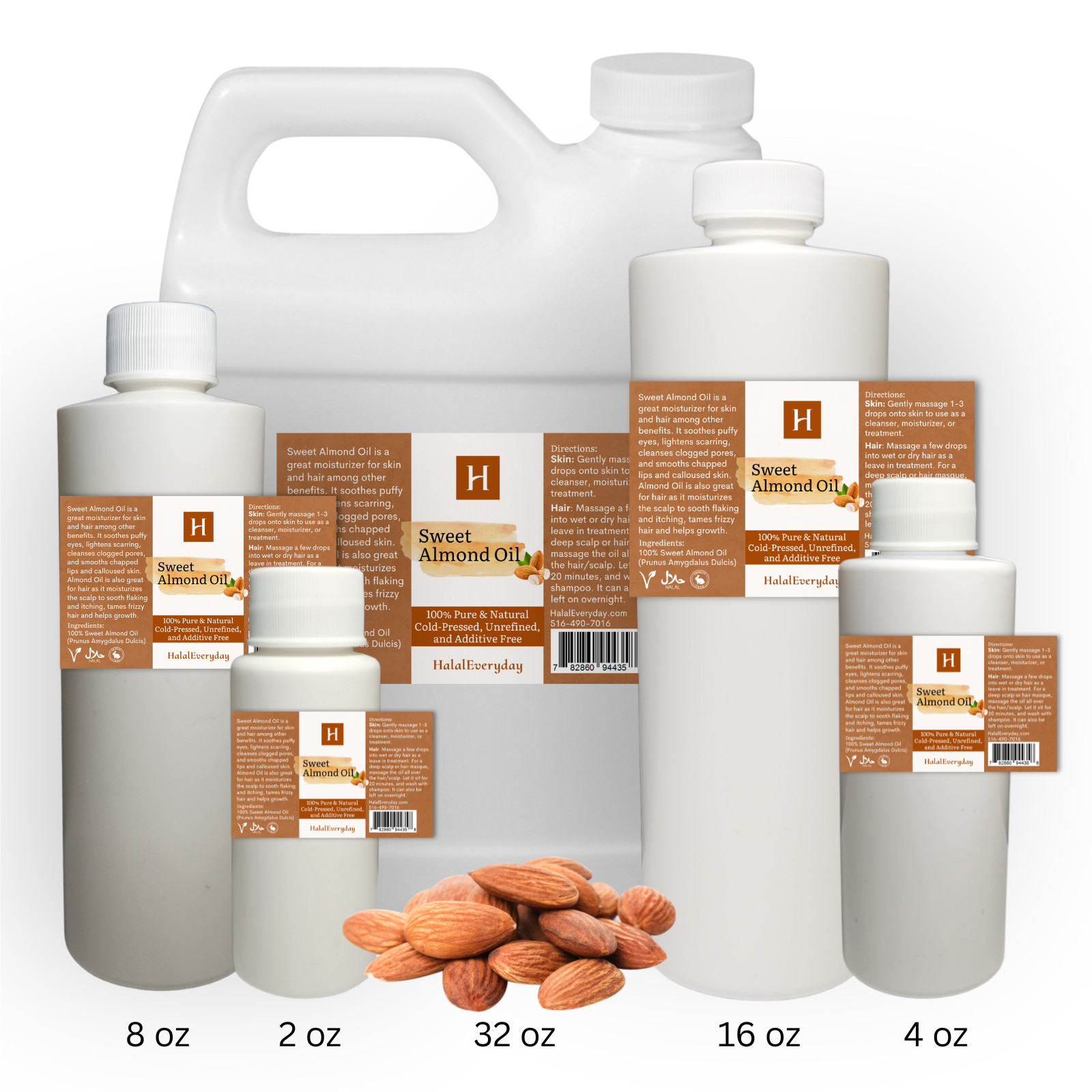 Sweet Almond Oil Pure Organically Sourced Virgin Cold Pressed Hair Skin Massage