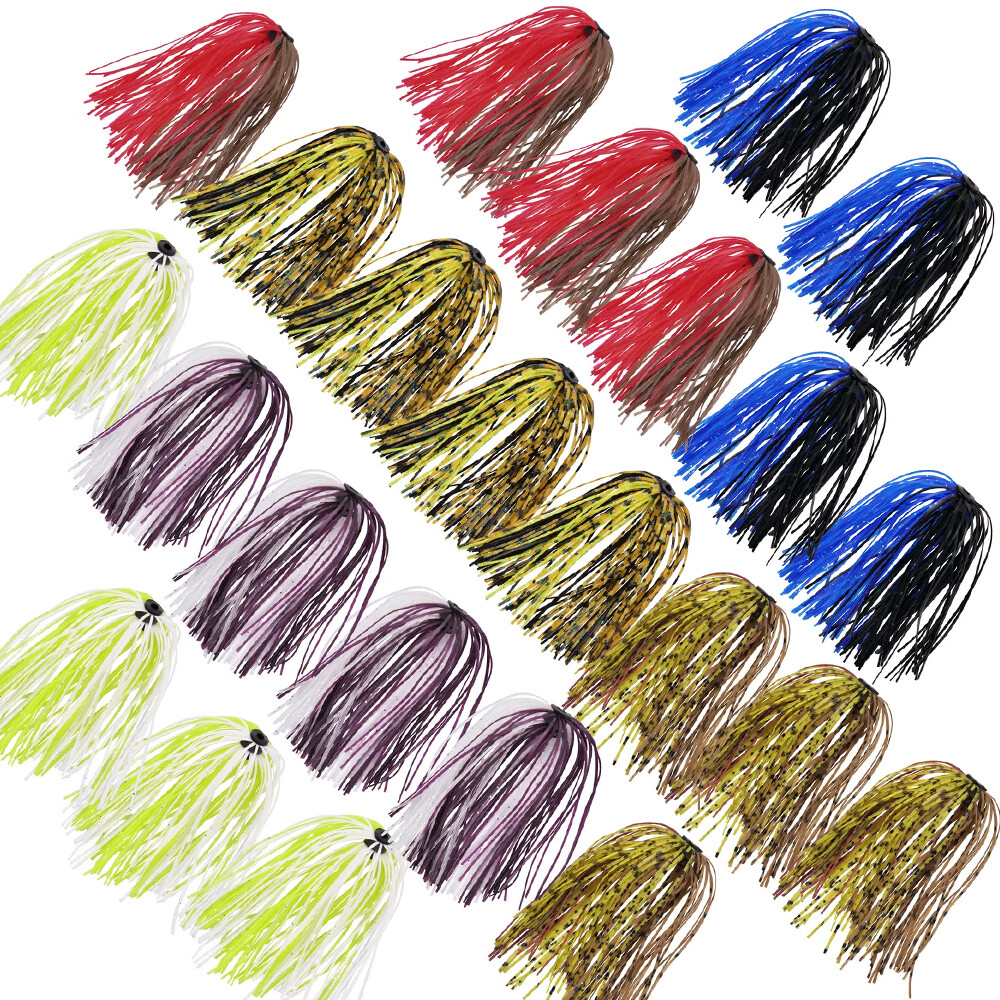 Lot Silicone Skirts Fishing Lure Skirt Replacement For Spinner Jig lures 20/24PC