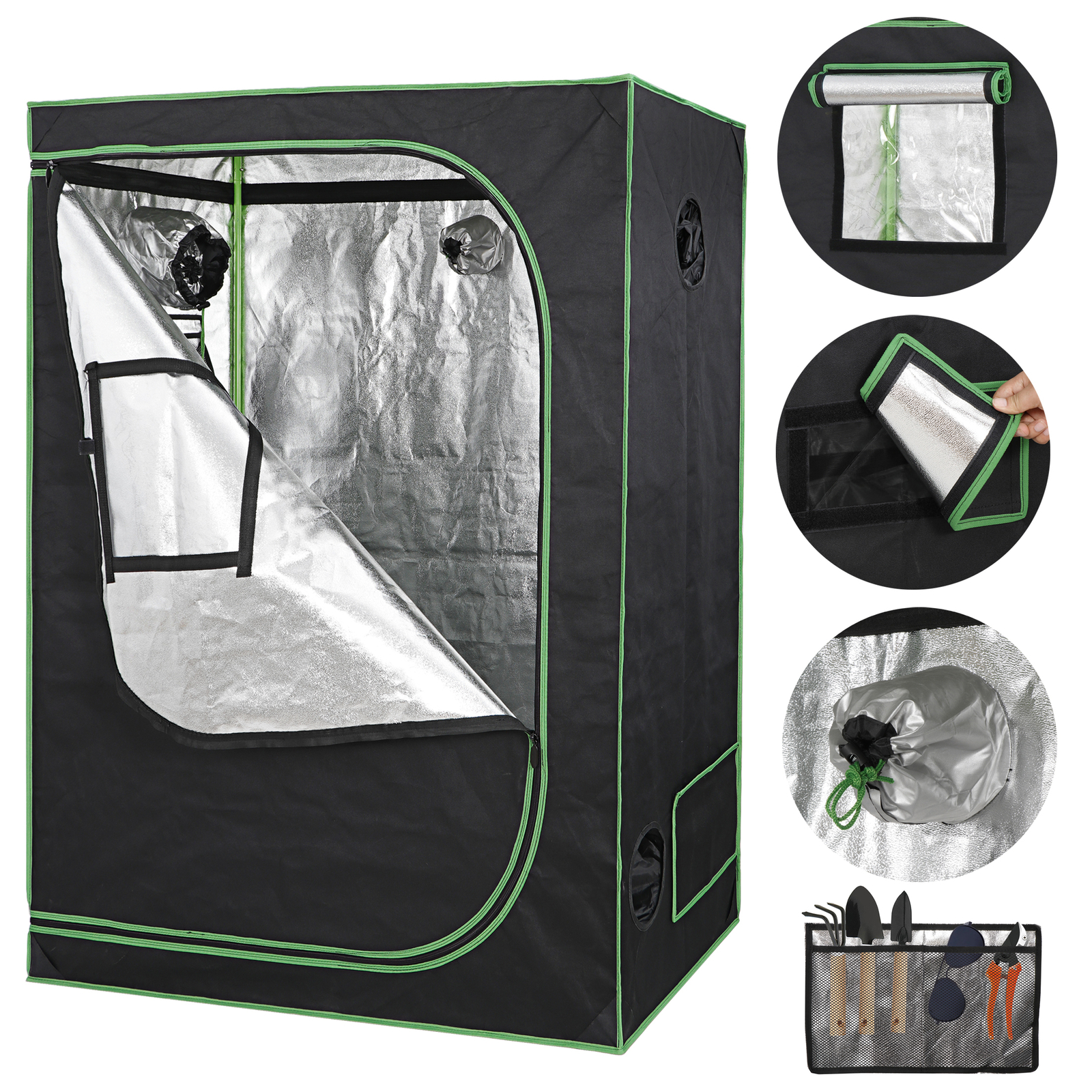 48"x24"x60" 100% Reflective Mylar Non Toxic Hydroponic Grow Tent Indoor Outdoor