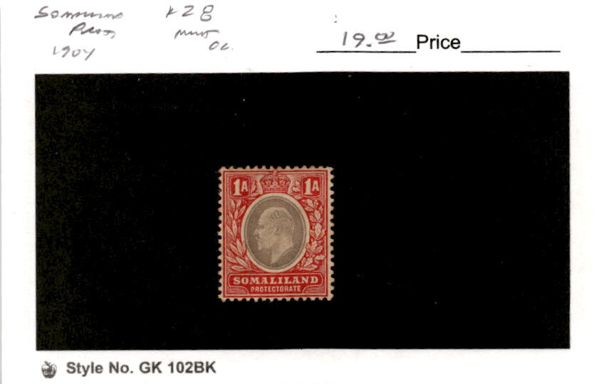 Somaliland Protectorate, Postage Stamp, #28 Mint Hinged, 1904 King Edward