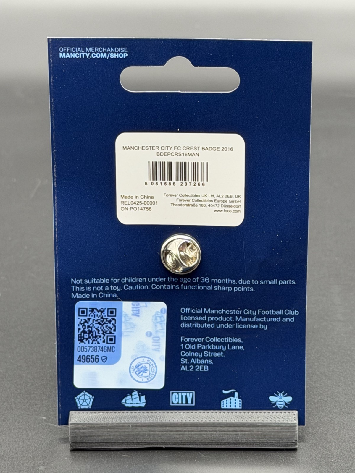 Manchester City FC - Enamel Pin Brooch Pin Lapel Pin - Officially Licensed