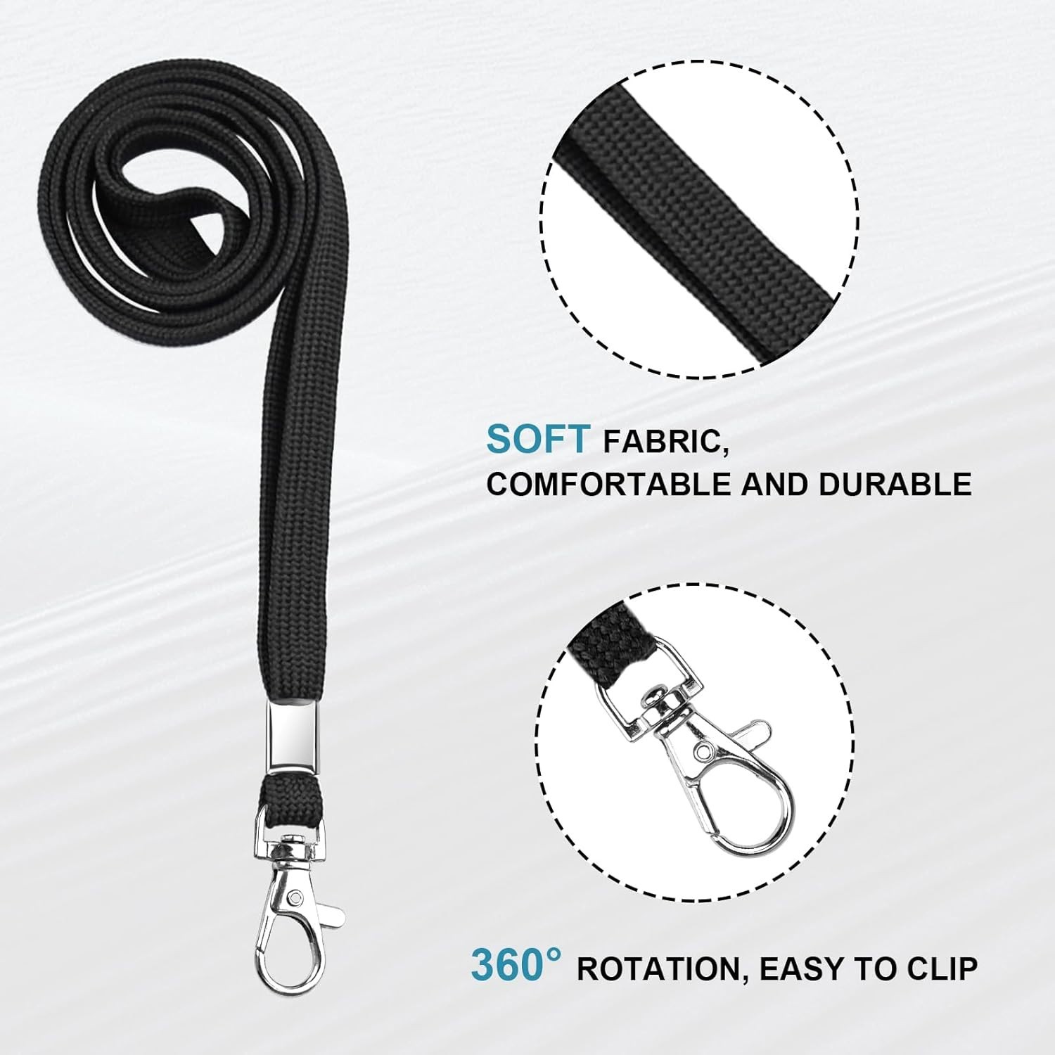 3 Pack Clear ID Badge Holder with Lanyard Black Lanyards with Vertical Waterproo