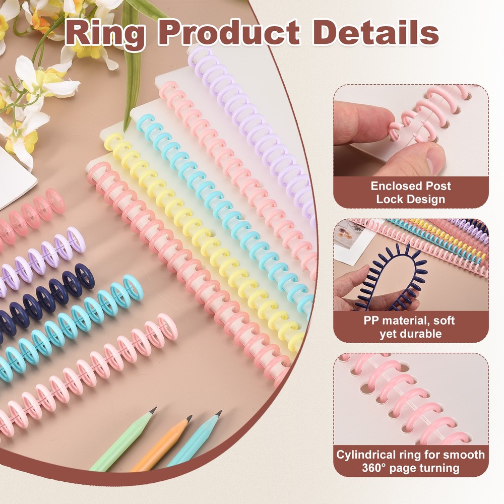 10Pcs Clear Presentation Binding Covers with 5Pcs 8.5mm Combs Kit, Light Pink