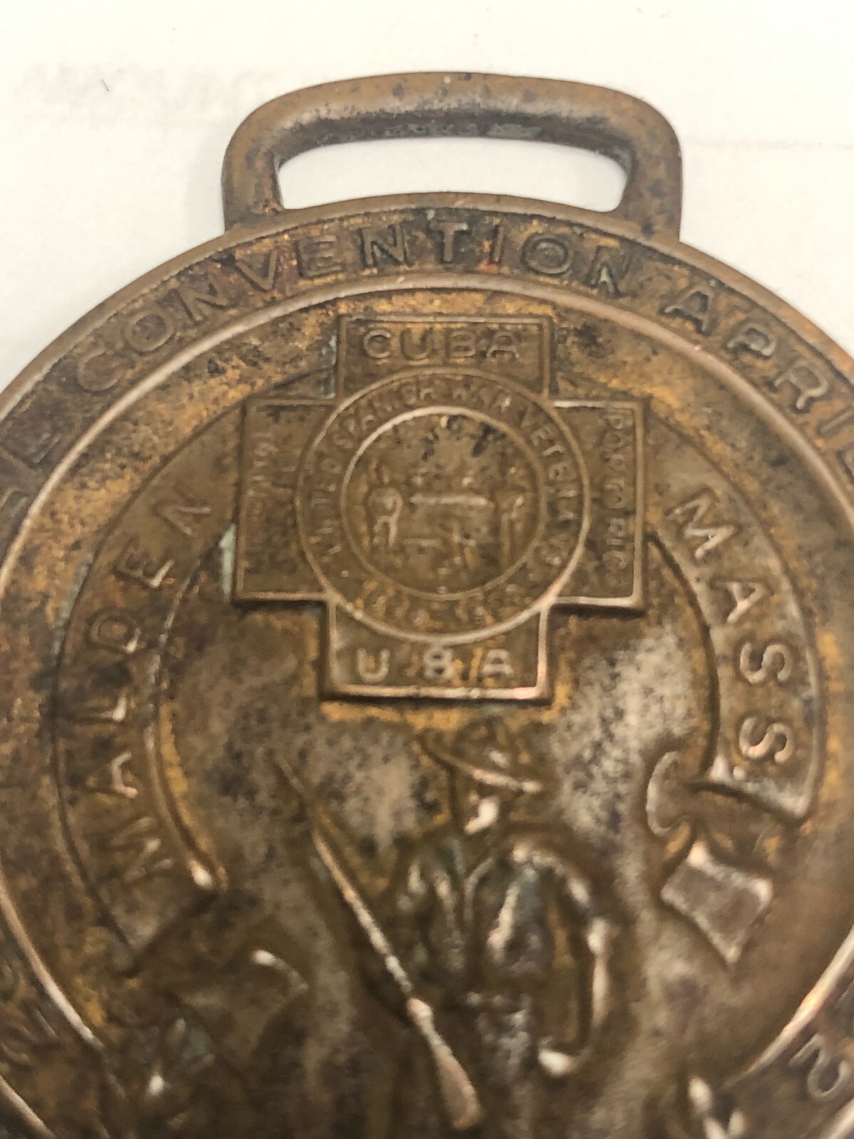 VERY RARE 23rd ANNUAL CONVENTION SPANISH WAR VETERANS MALDEN MASS 1922 MEDAL