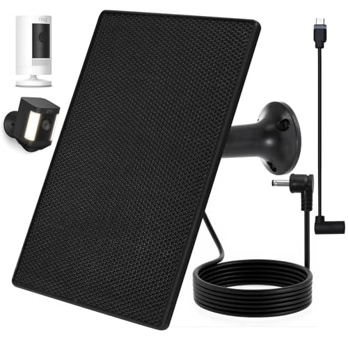 Solar Panel for Ring Camera, 4W Solar Charger Compatible with Black-1Pack