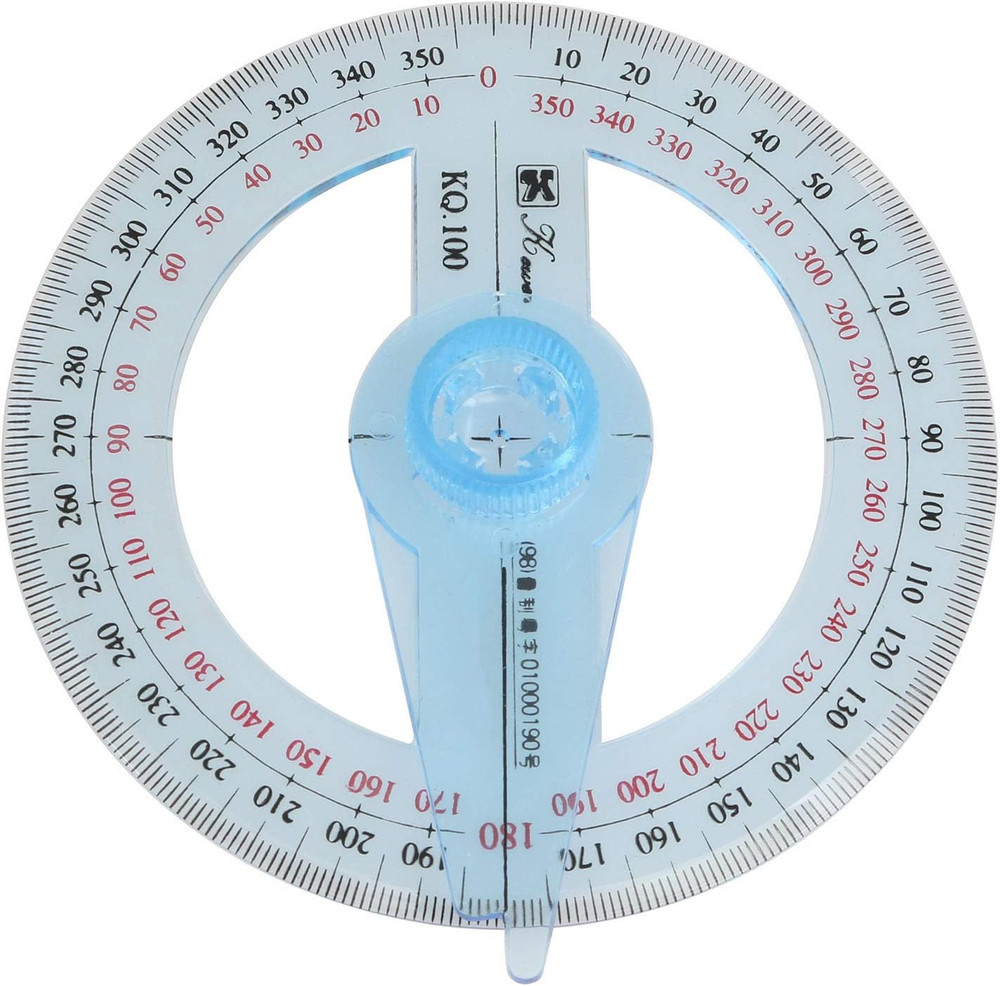 Swing Arm Protractor Plastic 4Inch 360 Degree Protractor with Swing Arm