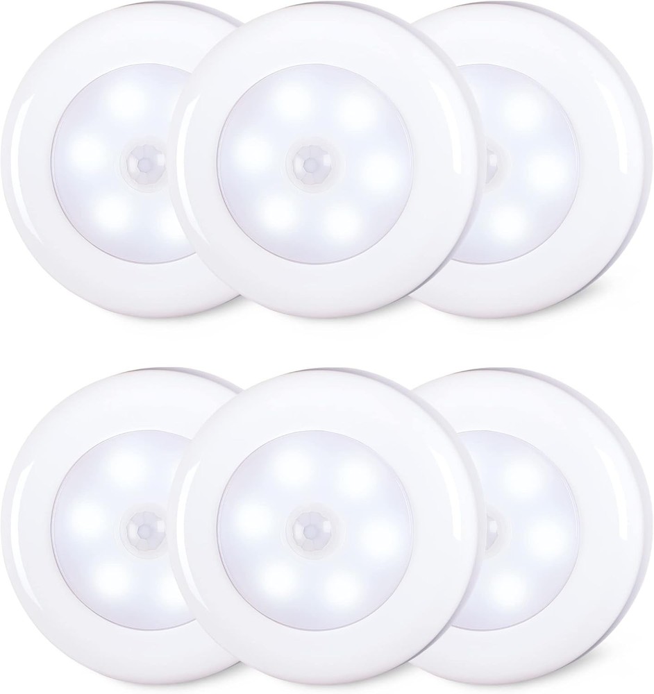 Under Cabinet LED Lights 6 Pack Motion Sensor AAA Cool White