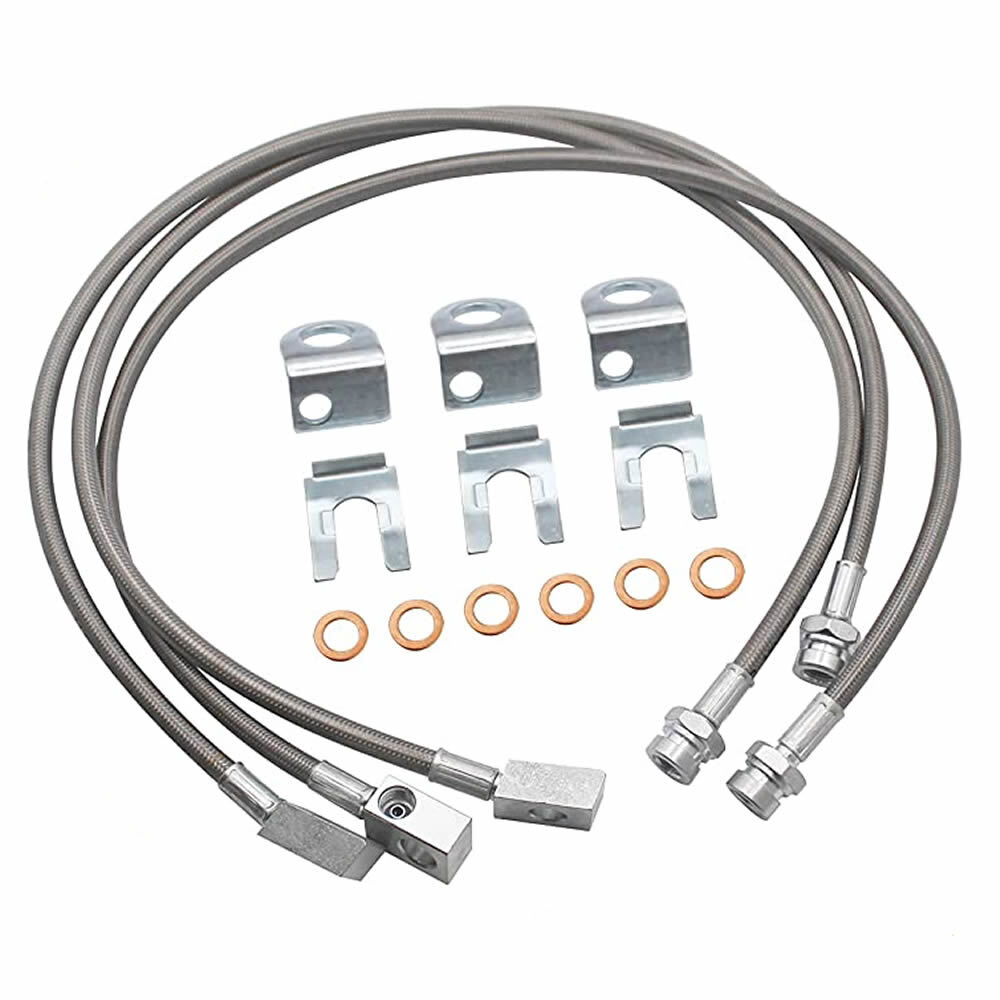 Extended Stainless Brake Lines For 87-06 Jeep Wrangler TJ YJ 84-01 Cherokee XJ