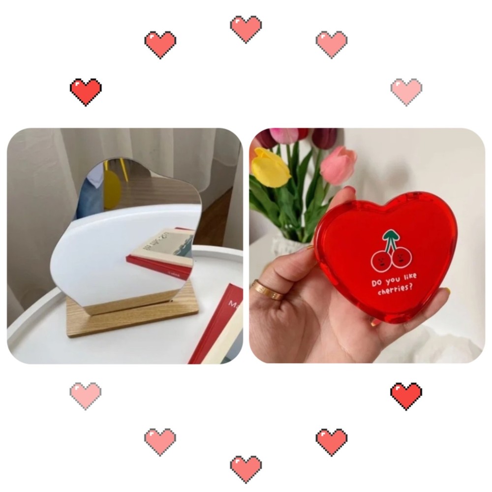 Makeup mirror and cute cherry mirror 2 items