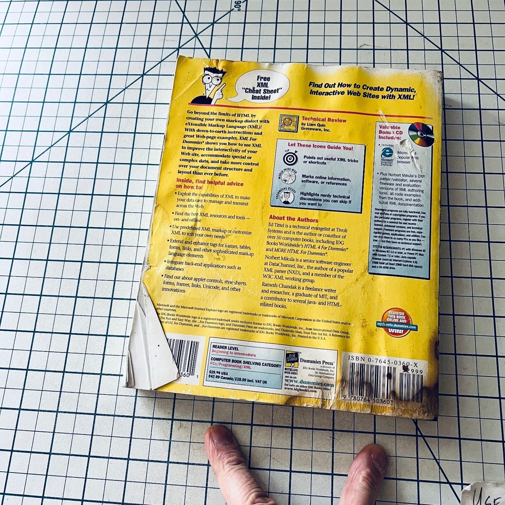XML For Dummies Reference Guide 1997 with CD-ROM IDG Websites Vintage Computing