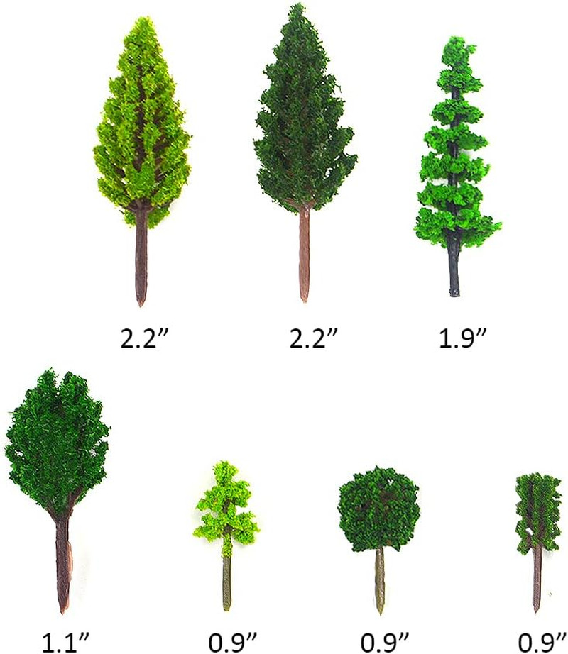 70 Pcs Miniature Artificial Trees for Train Scenery and Diorama Models