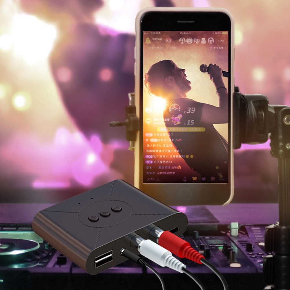 Bluetooth 5.3 Audio Receiver Wireless RCA Bluetooth Adapter for Stereo Wirele...