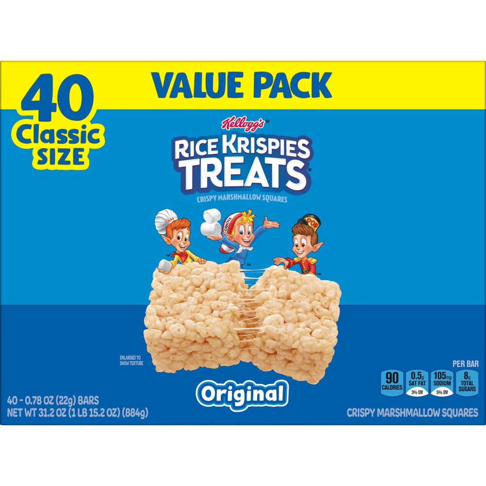 Original Chewy Crispy Marshmallow Squares Snacks