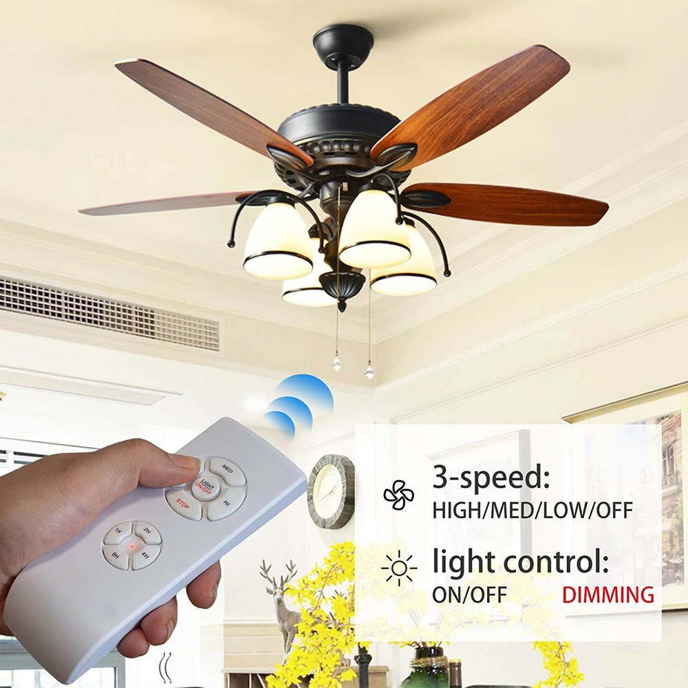 USED Ceiling Fan & Light Dimmer Remote Control Kit Fan Timing Speed & Dimmer