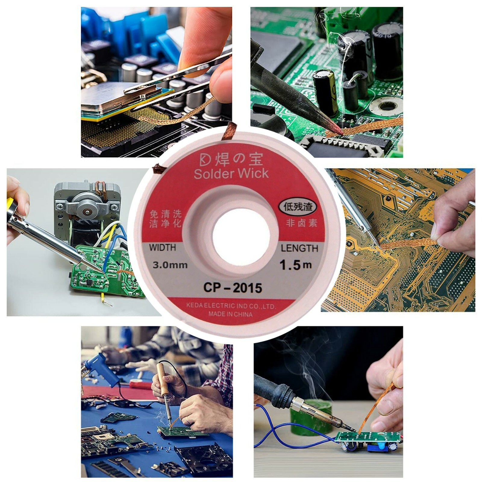 1 PCS 5ft 3.0 3.5mm Desoldering Braid Solder Remover Sucker Flux Wick Cable Wire