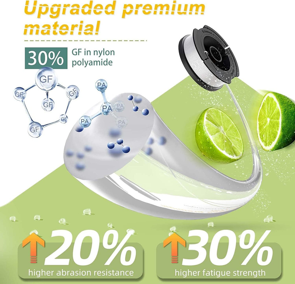 8 Pack Weed Eater String Compatible with Black and Decker Weed Wacker, 180Ft 0.0