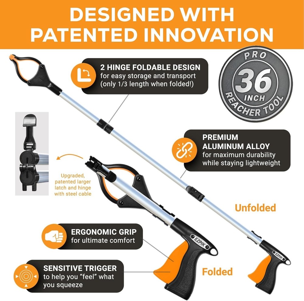 36" Flexible Folding Grabber Tool for Elderly + Magnets
