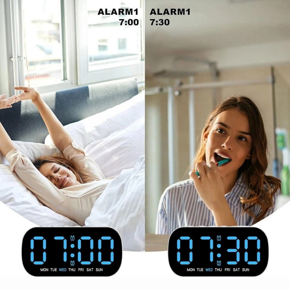 Gift Idea Large LED Display Electric Digital Alarm Clock With Snooze Function