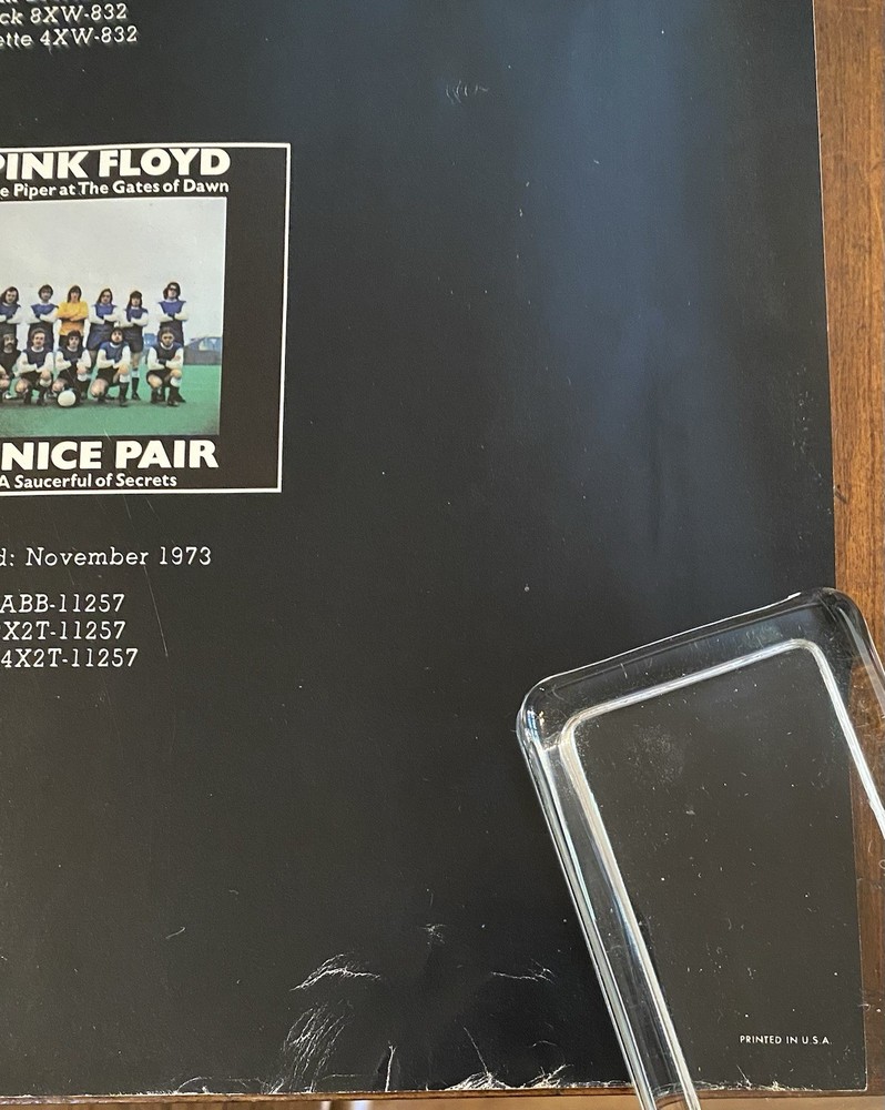 PINK FLOYD Dark Side Of The Moon 1973 US Harvest Catalog PROMO Only POSTER VG