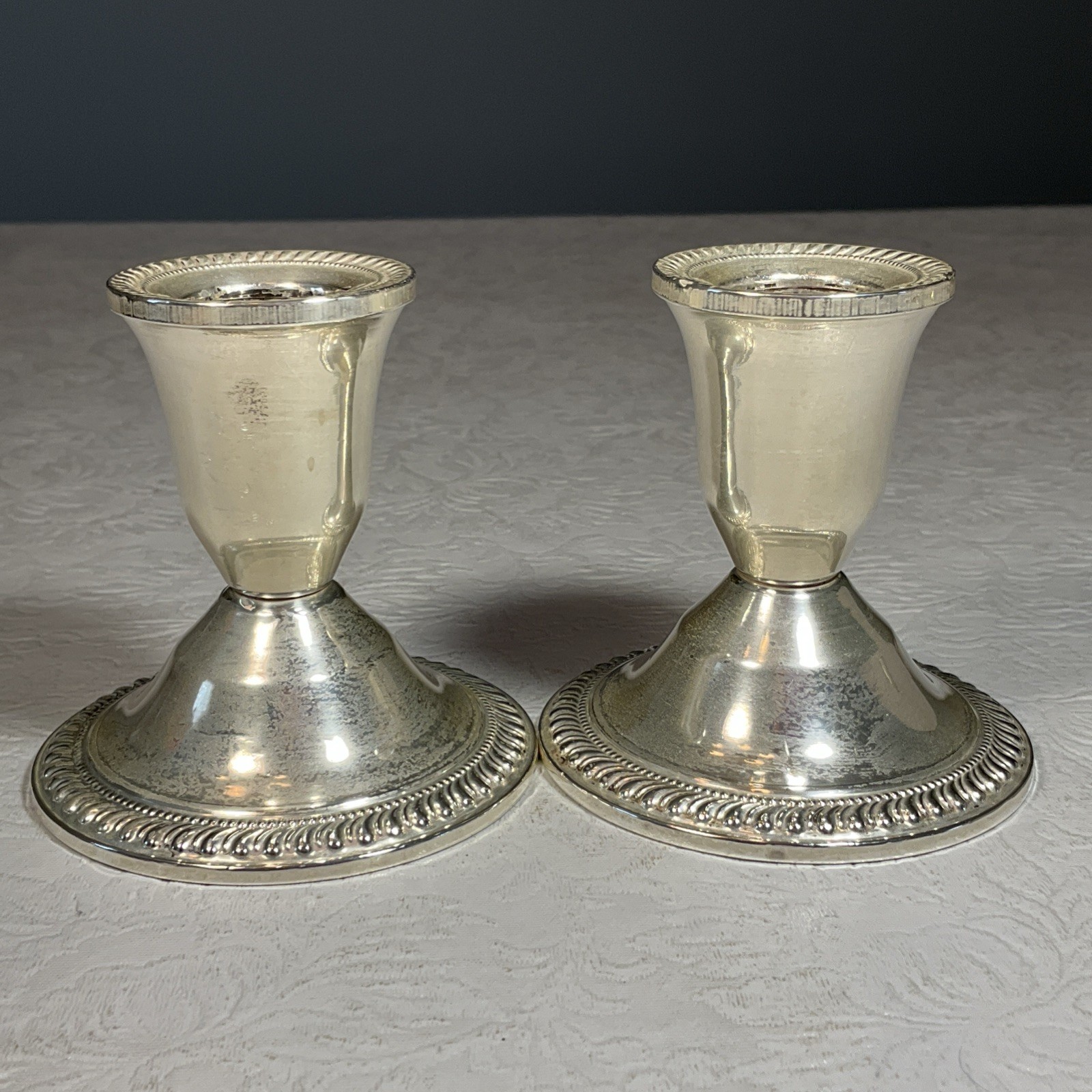 Sterling Silver Weighted Candlestick Candle Holders Lot Of 4 Duchin & Crown