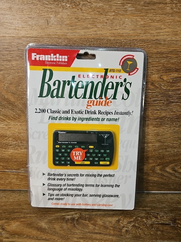 Franklin Electronic Handheld Bartender's Guide Model BTG-110 New