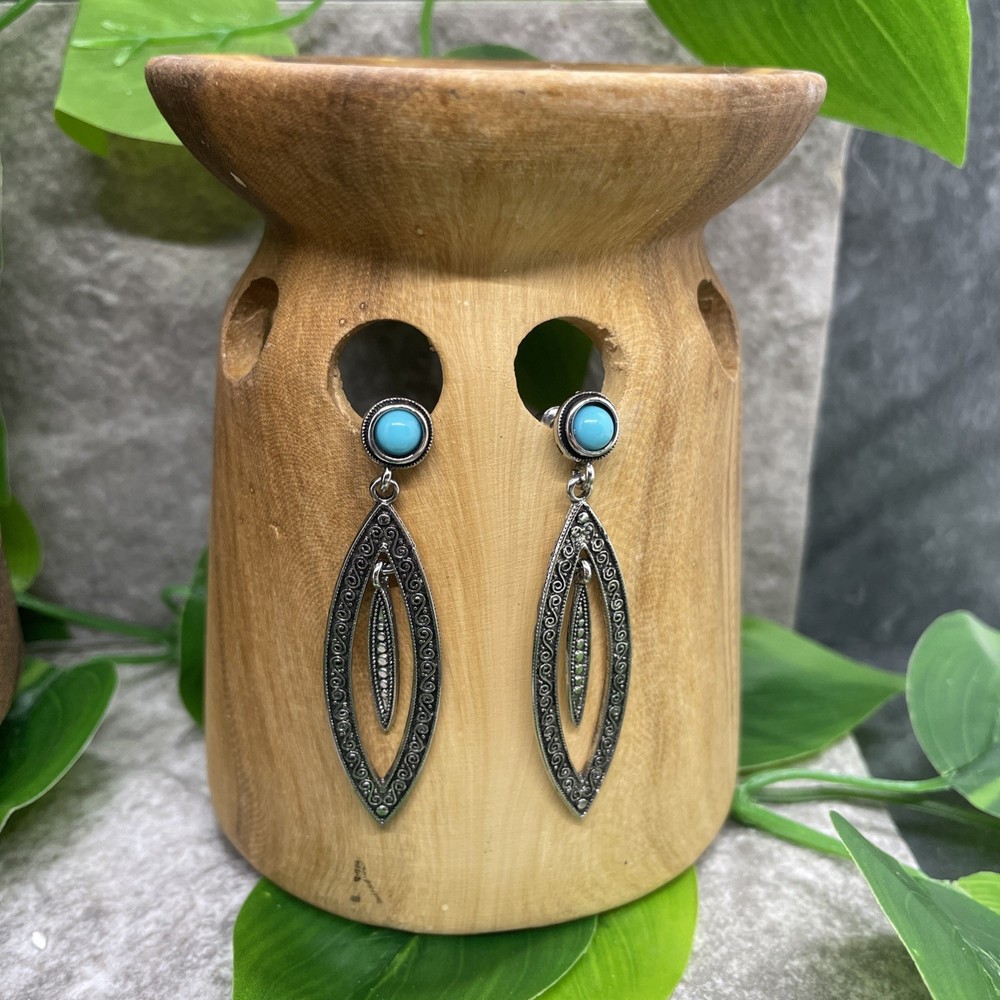 2” Silver-tone Bohemian Drop Dangle Earring Set New Free Ship C1916