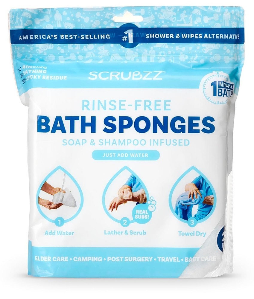 Scrubzz Bathing Wipes 25 Pack Rinse Free Single Use