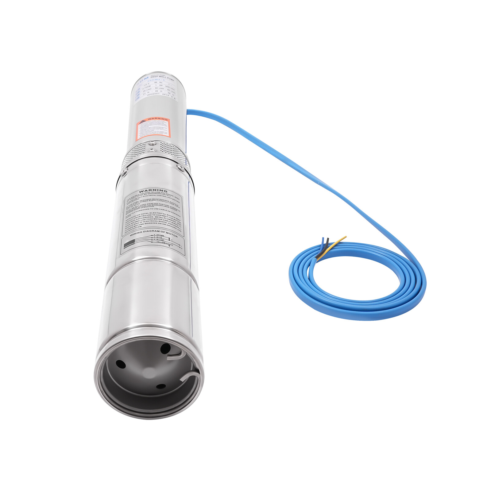 1.0 HP Water Well Pump Stainless Steel Deep Well Submersible Pump 3420RPM 750W!