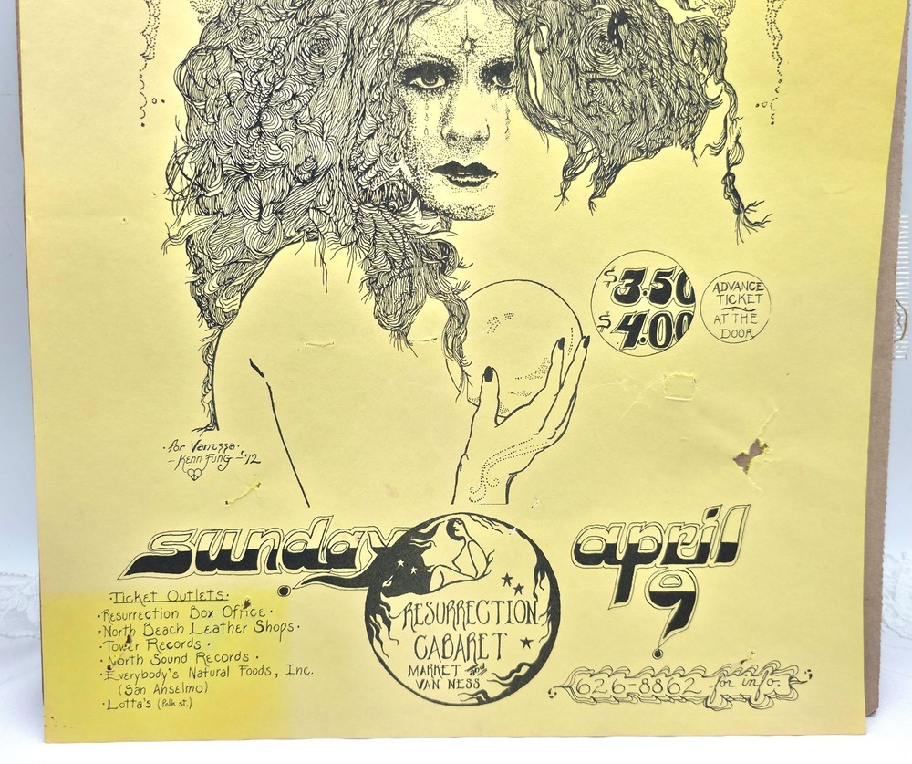 Mark-Almond Handbill Finnigan & Wood Resurrection Cabaret San Francisco 1972