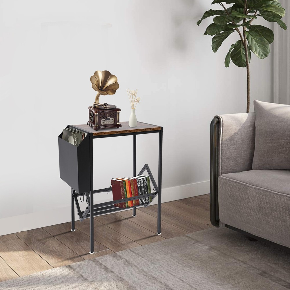2-tier Record Rack, Black Double Record Rack, Floor-standing Record Rack