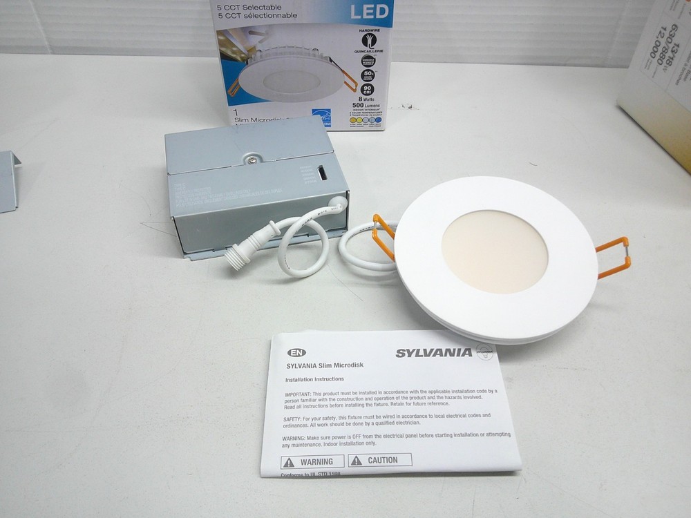 Sylvania Microdisk 3" LED Recessed White Ultra-Thin Canless Downlight 61403
