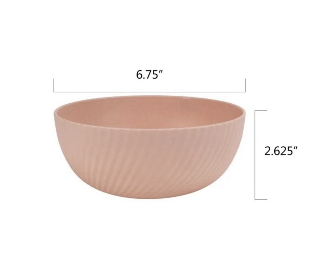 15-Piece Plastic Swirl Pattern Dinnerware Bundle Set, Pink