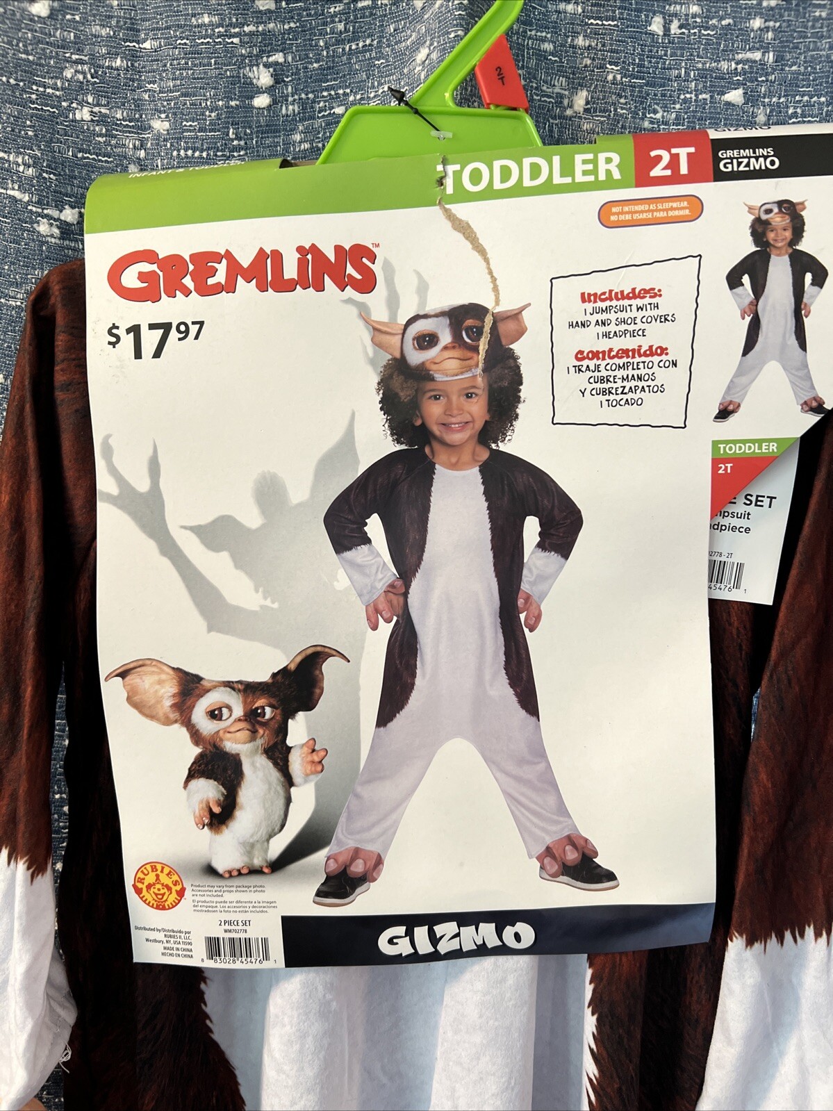 Halloween Gremlins Gizmo Toddler 2T 2-Pc Dress Up Cosplay Pretend Costume