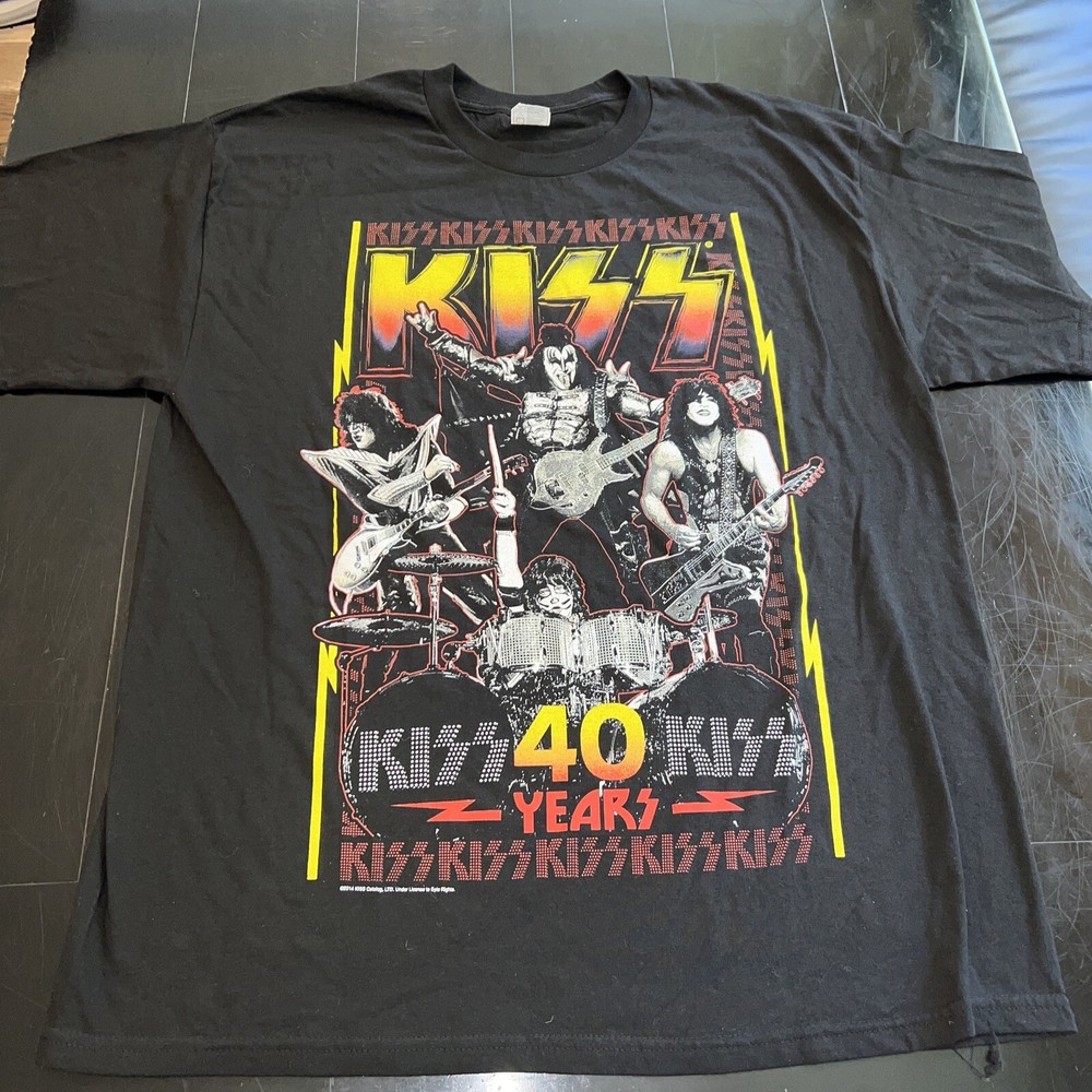 KISS’s Paul Stanley Gene Simmons 40 Years World Tour’ Shirt Adult XL Black New