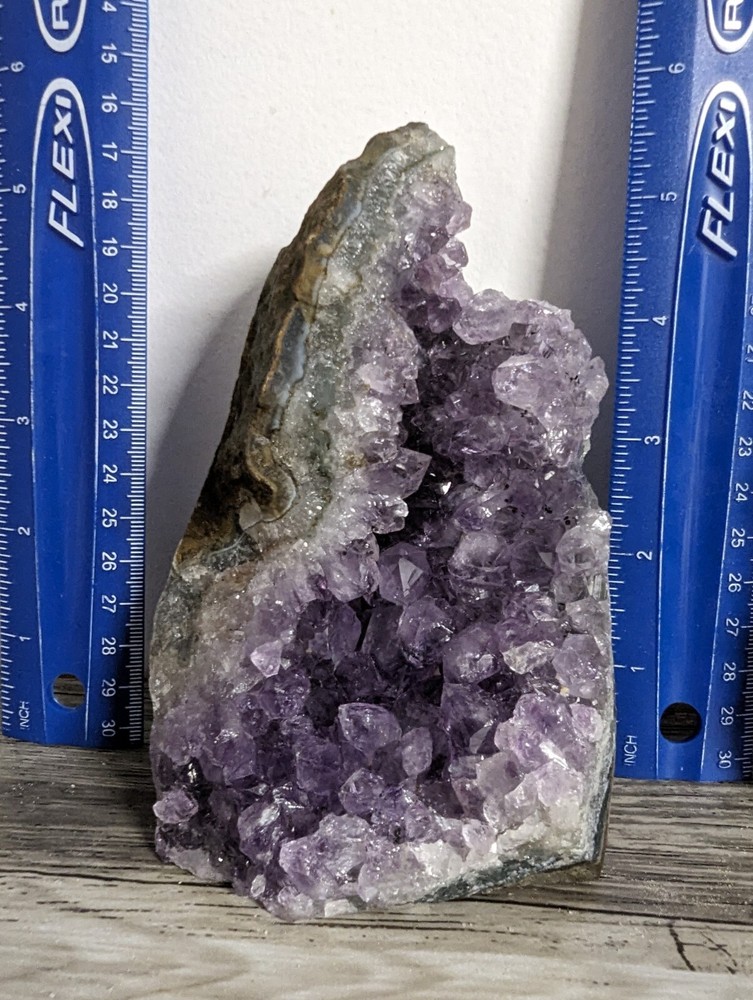 2 Amethyst standing cut base crystals geodes. 5 pounds lbs