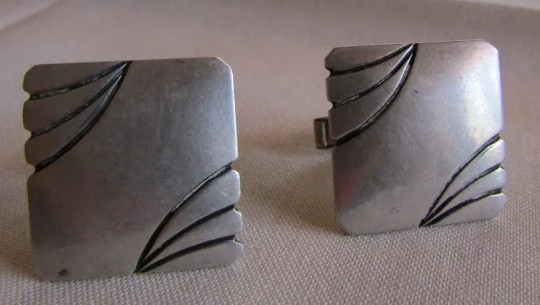 Sterling Silver Rectangular Cuff Links by Elias +