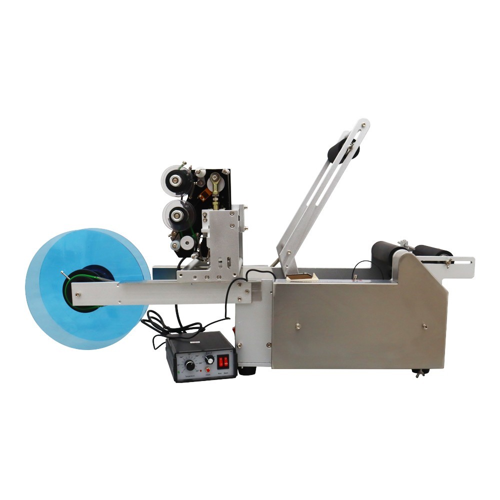 110V Semi-automatic Round Bottle Labeling Machine with Date Code Printer