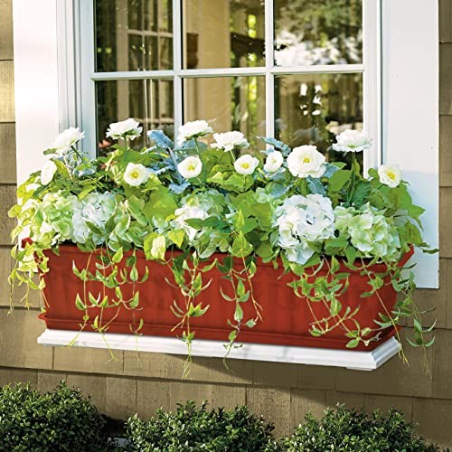 6 Packs Window Box Planter, 17 Inches Flower Window Box Rectangular Brick Red