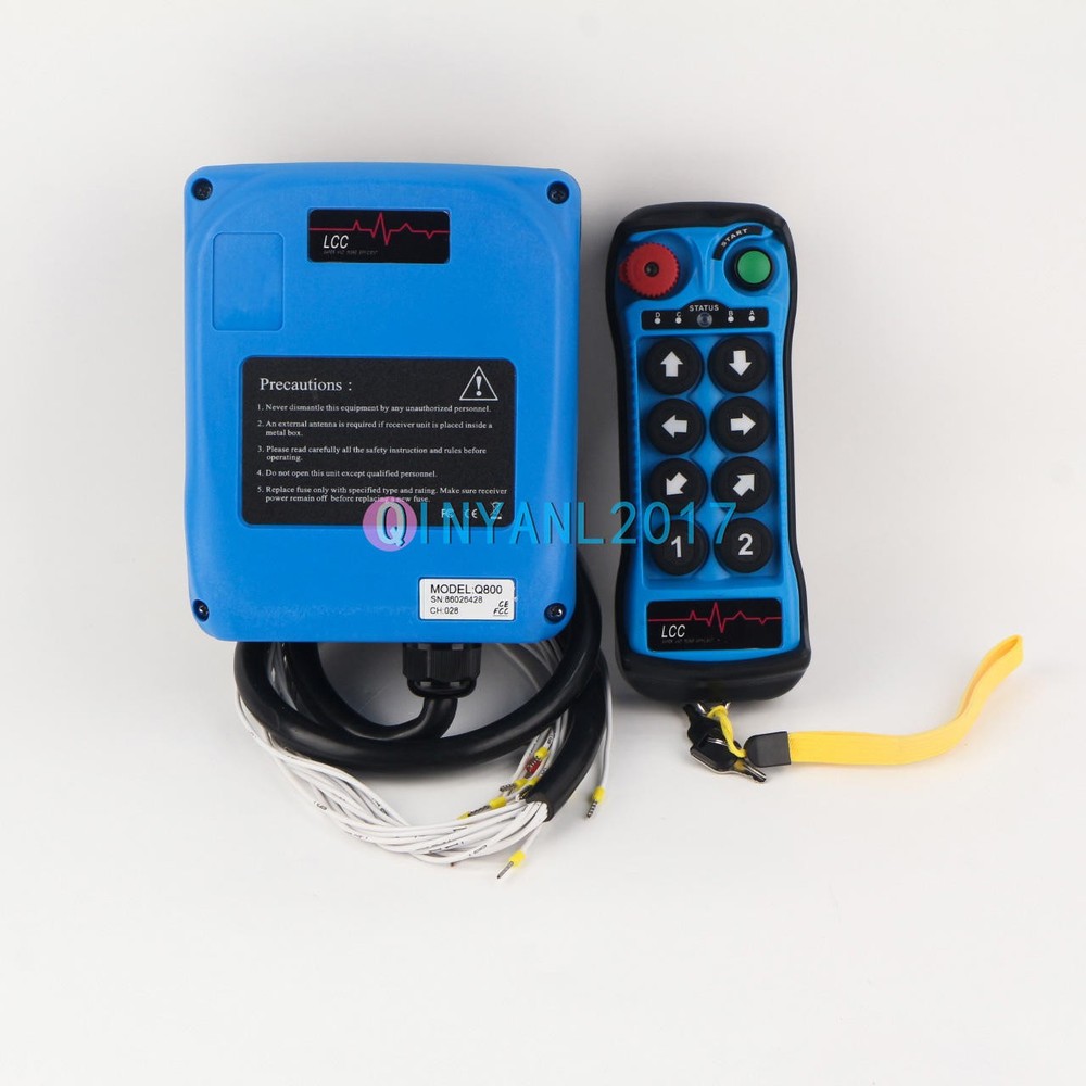 Q800 8Button Single Speed Hoist Crane Industrial Wireless Remote Control Single