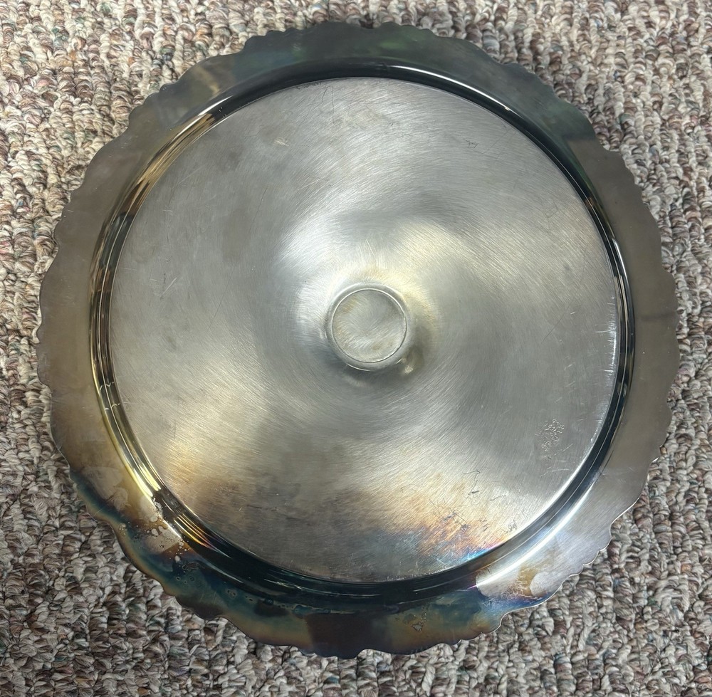 Vintage Oneida Silver Plate Chip & Dip Bowl Serving Platter Tray 12 1/2"