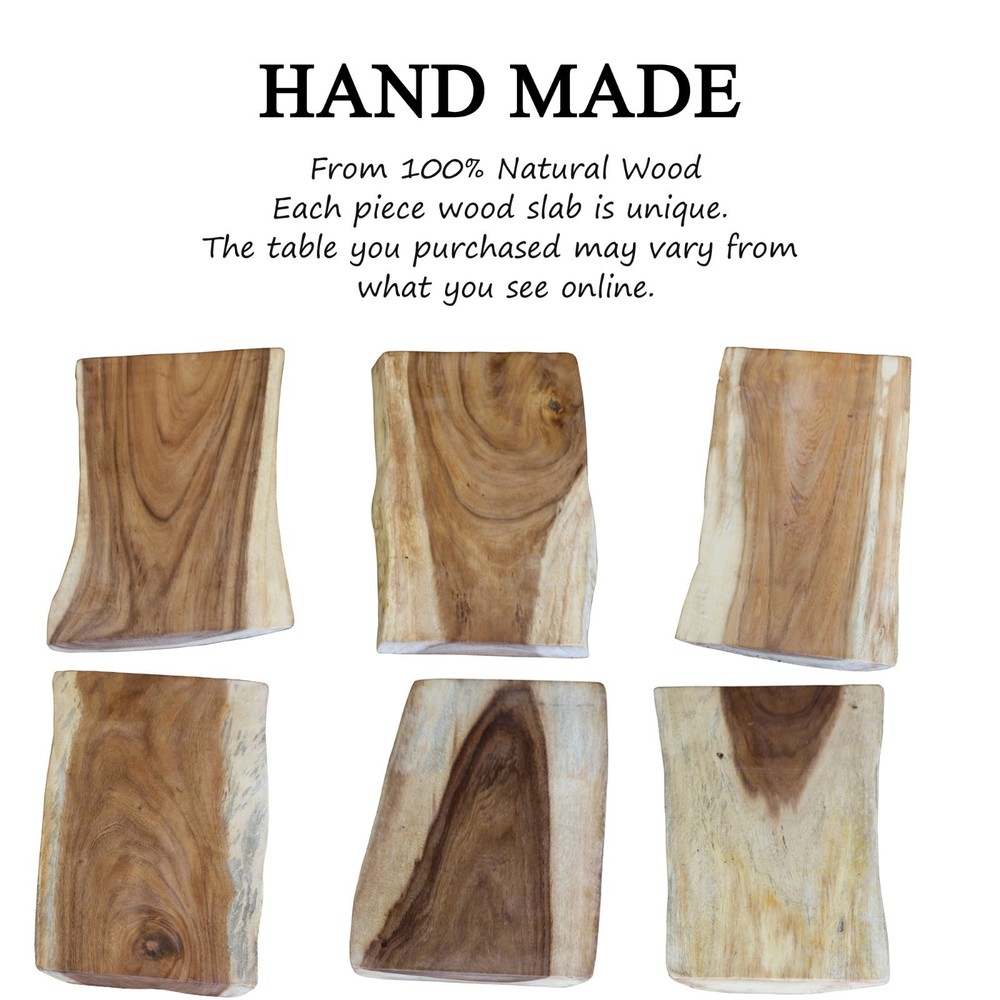 Natural Solid Wood Slab Table Top Rectangle DIY for Live Edge Coffee Side Table