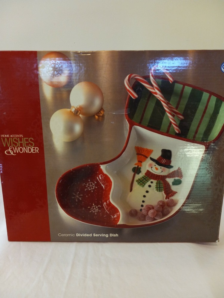 Stocking Divided Serving Dish Belk Home Accents 10x13 Three Section Server