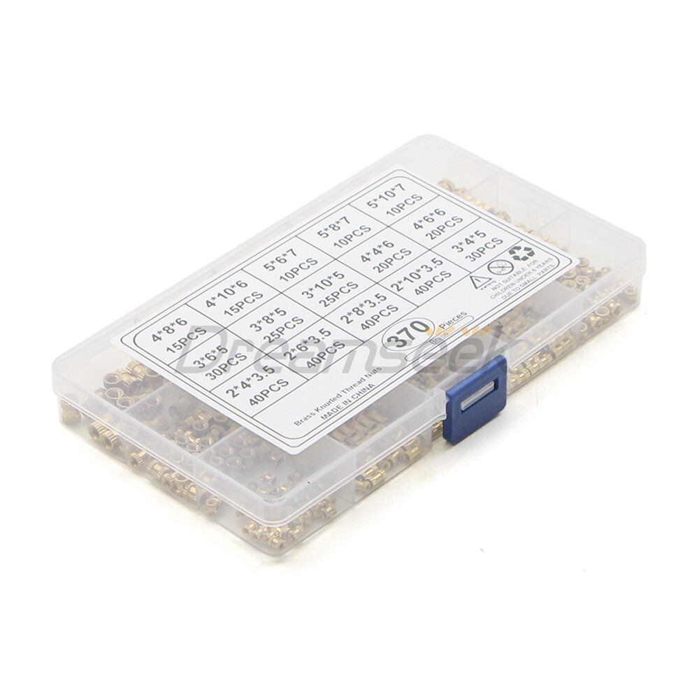 370Pcs Brass Knurled Nut Thread Set Insert Embedment Injection Nuts M2 M3 M4 M5