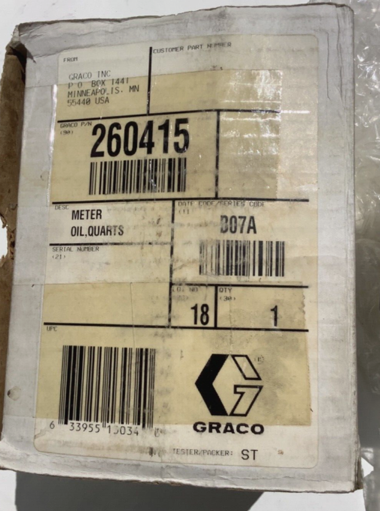 GRACO Model # 260415 Flow Oil Meter / Quarts